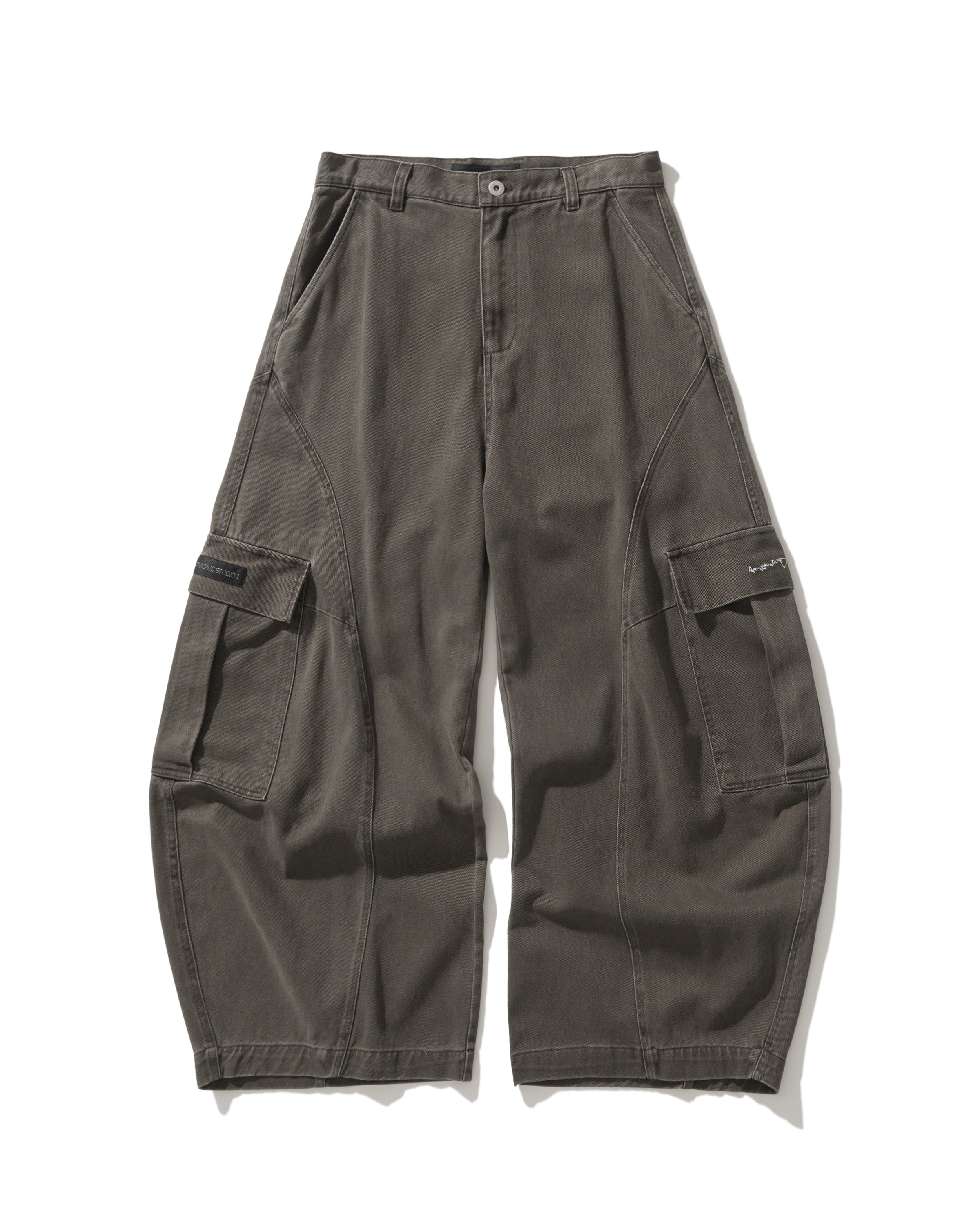 US023 - WASHED CARGO BUGGY PANTS / DARK GREY