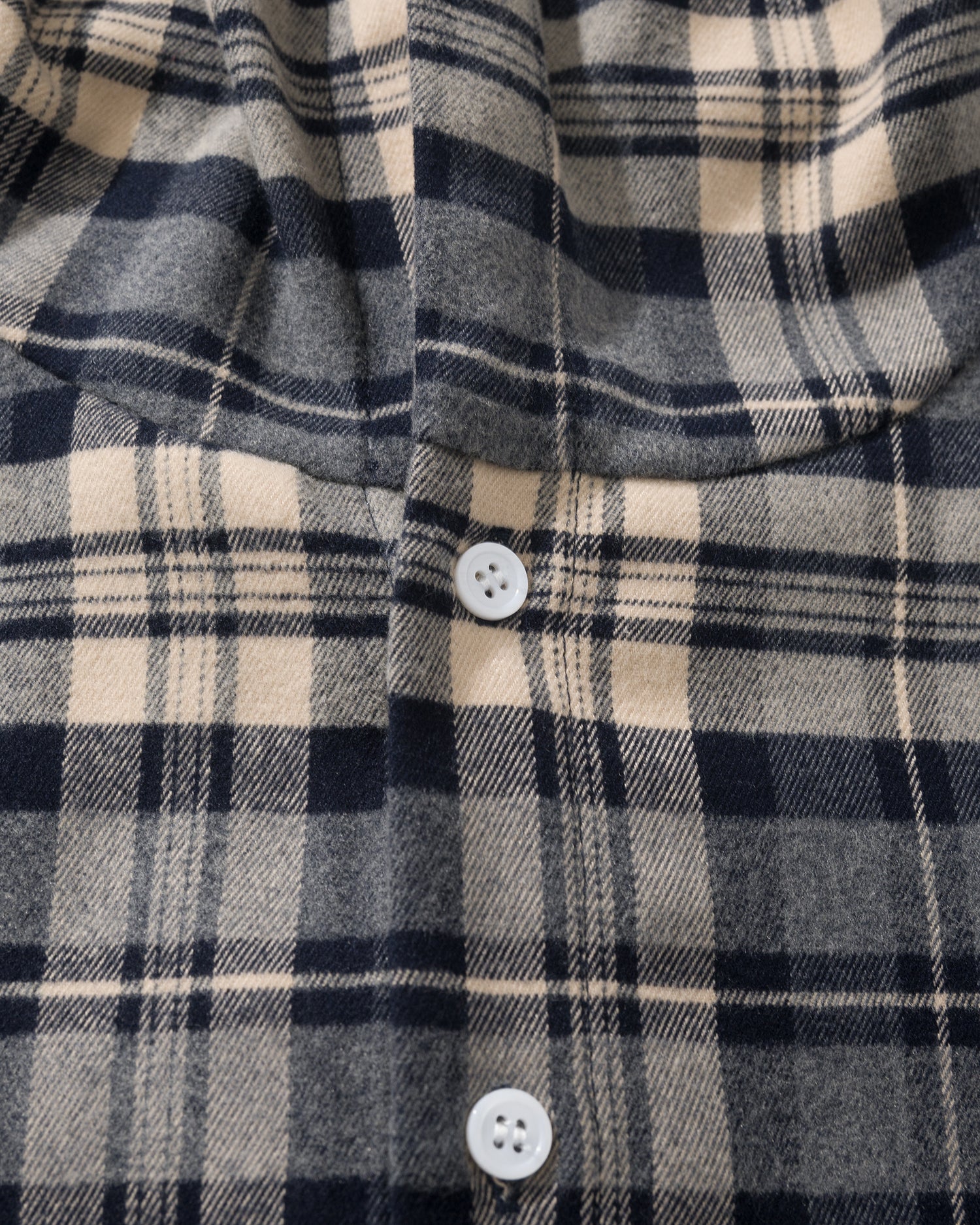 US037 - HOODED OVERSIZED SHIRT JACKET / CHECKED BLUE