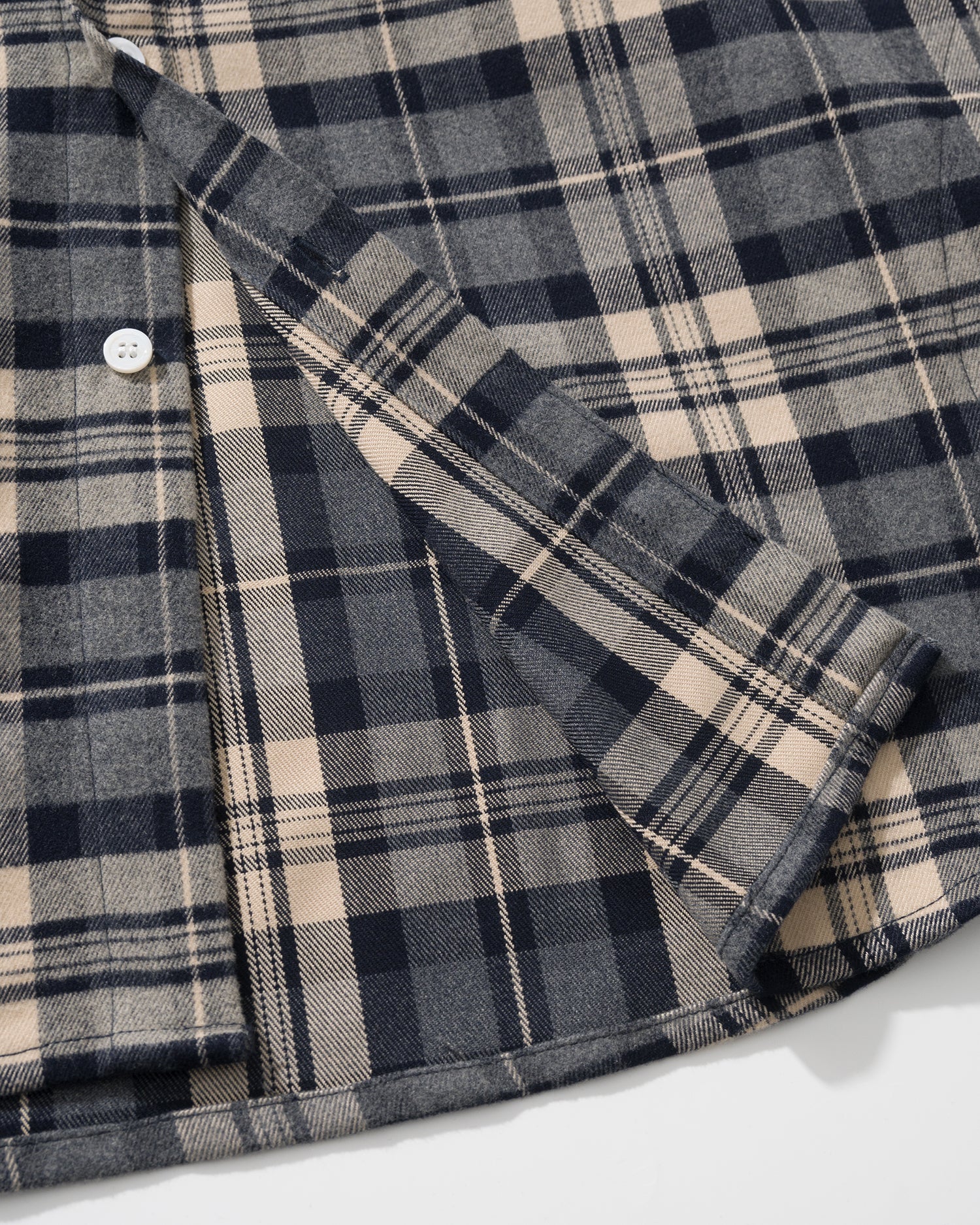 US037 - HOODED OVERSIZED SHIRT JACKET / CHECKED BLUE