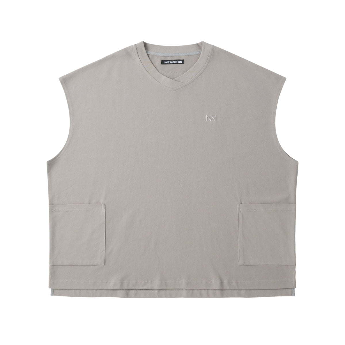 NW VI / NW223 / V-NECK POCKET VEST / LIGHT GREY