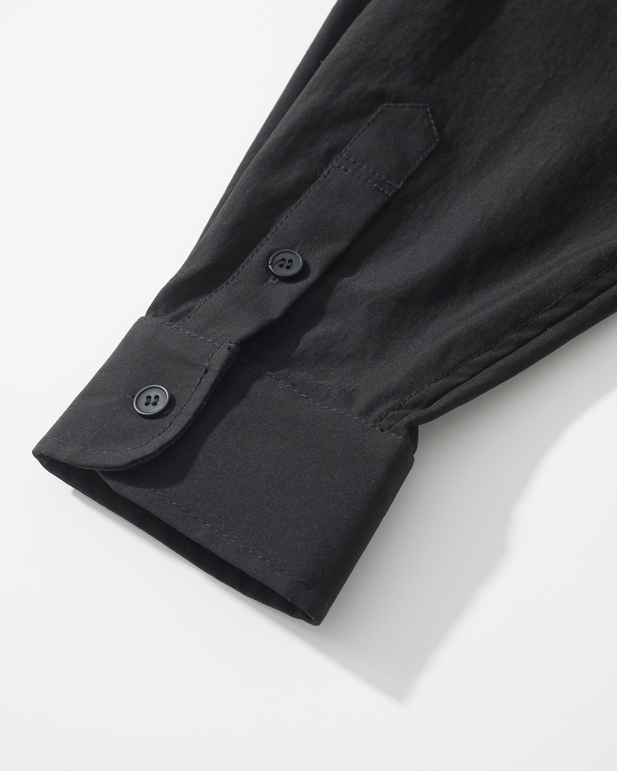 NOT WORKING NW304 LAYERED POCKET OVERSIZED SHIRT 黑色 袖衩及袖口