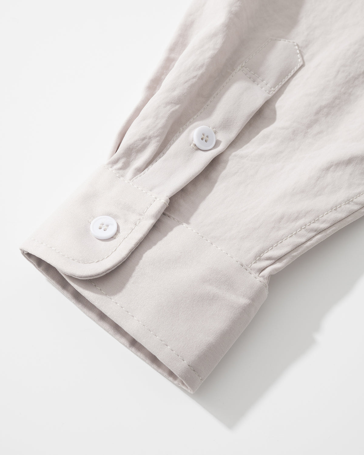NOT WORKING NW304 LAYERED POCKET OVERSIZED SHIRT 淺灰色 袖衩及袖口