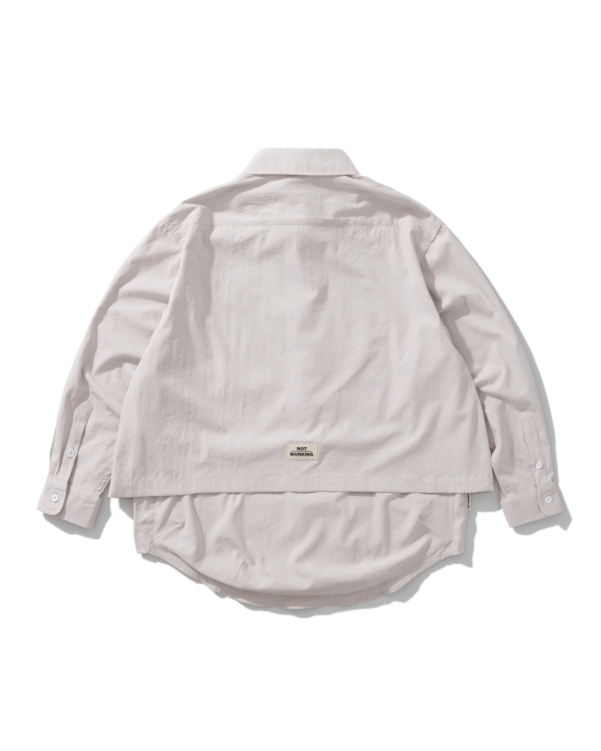 NOT WORKING NW304 LAYERED POCKET OVERSIZED SHIRT 淺灰色 背面