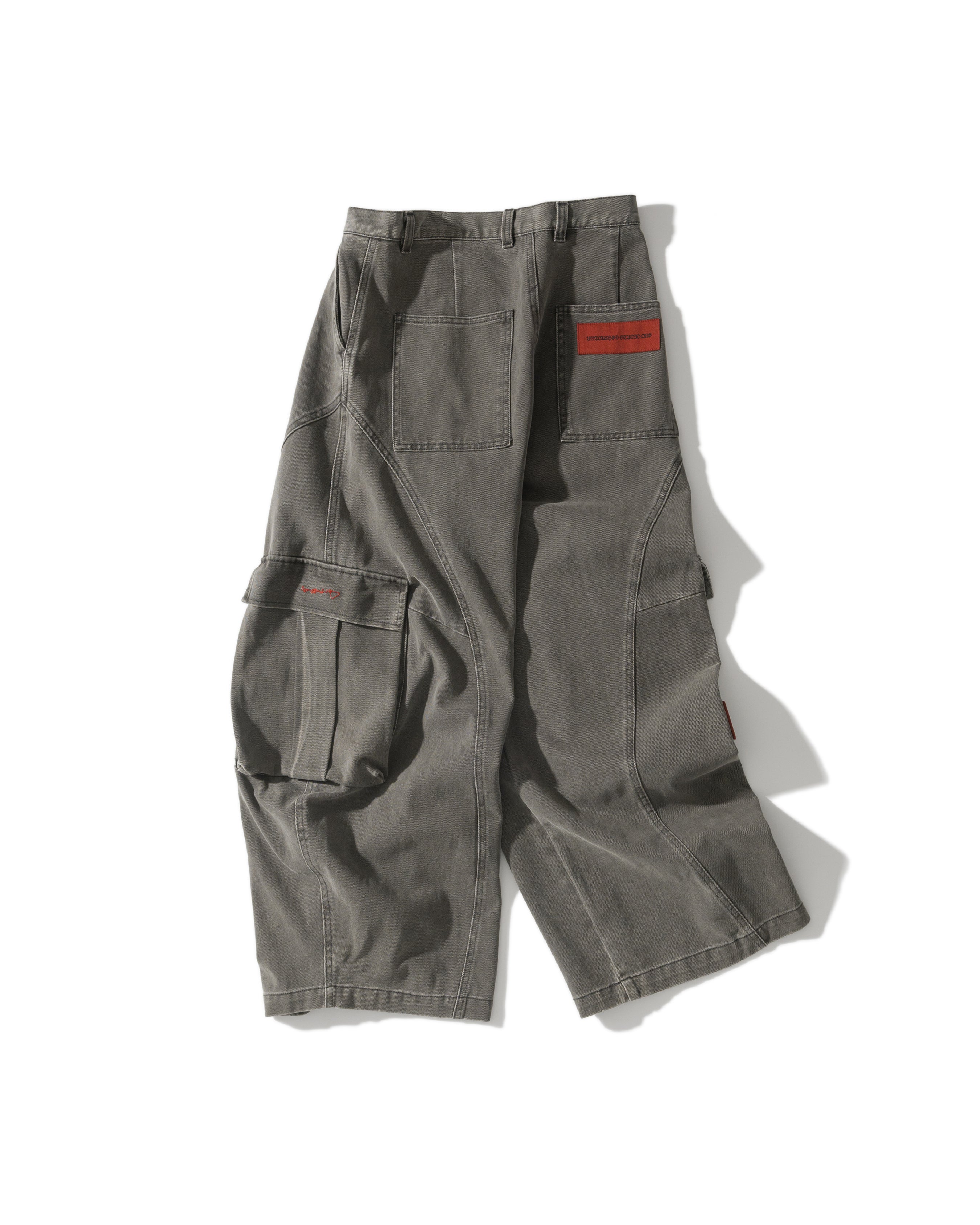 US023V2 - WAHSED CARGO BUGGY PANTS V2 / STONE GREY