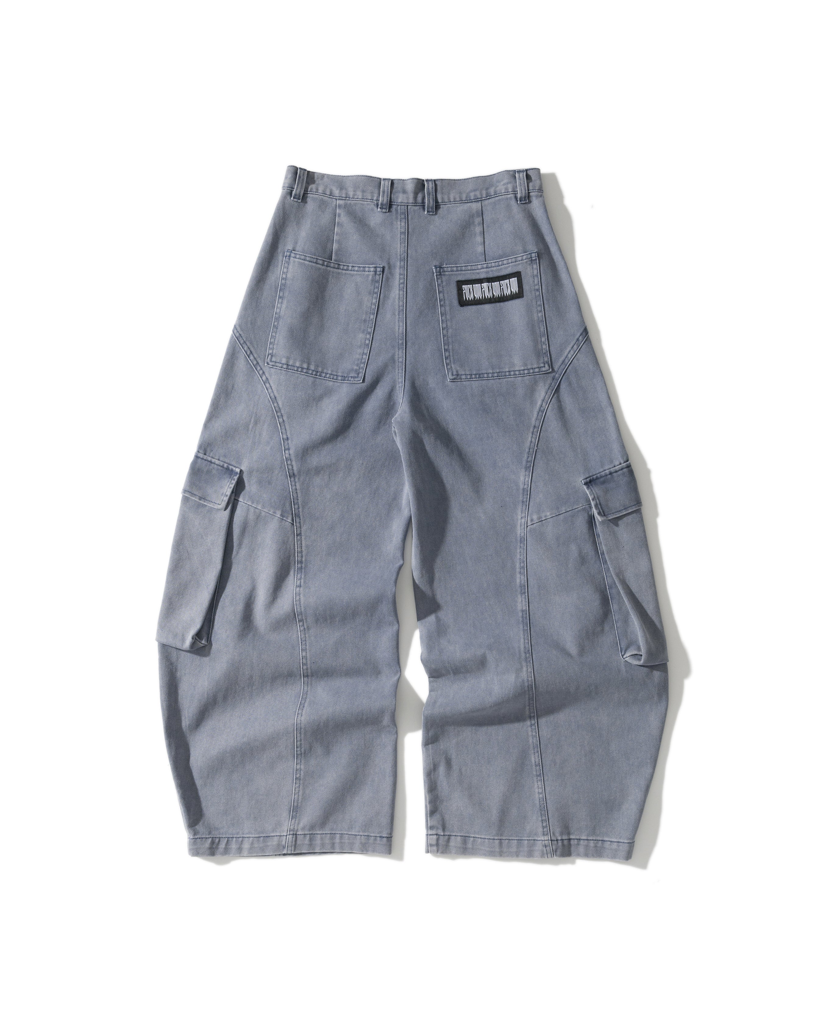 US023V2 - WAHSED CARGO BUGGY PANTS / LIGHT BLUE