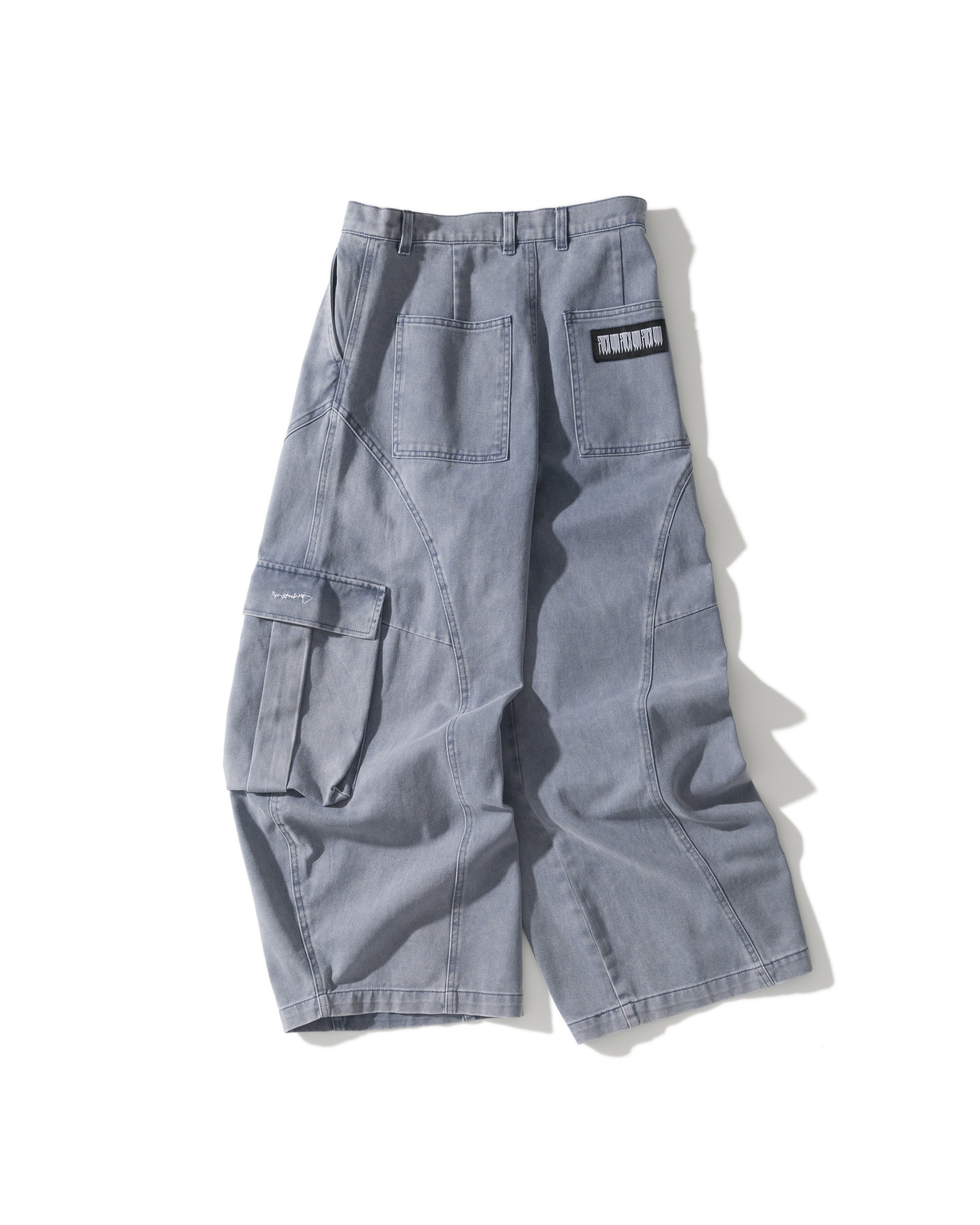 US023V2 - WAHSED CARGO BUGGY PANTS / LIGHT BLUE