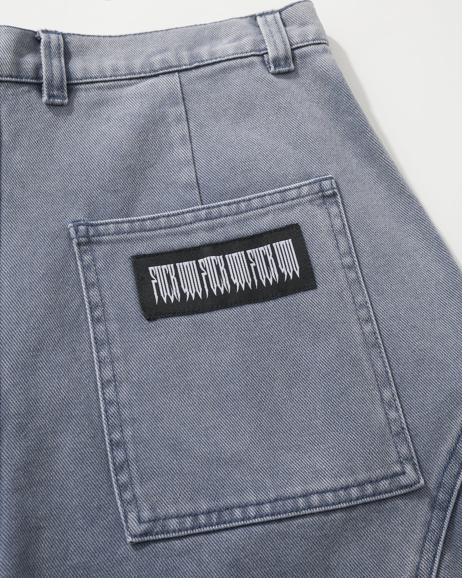 US023V2 - WAHSED CARGO BUGGY PANTS / LIGHT BLUE