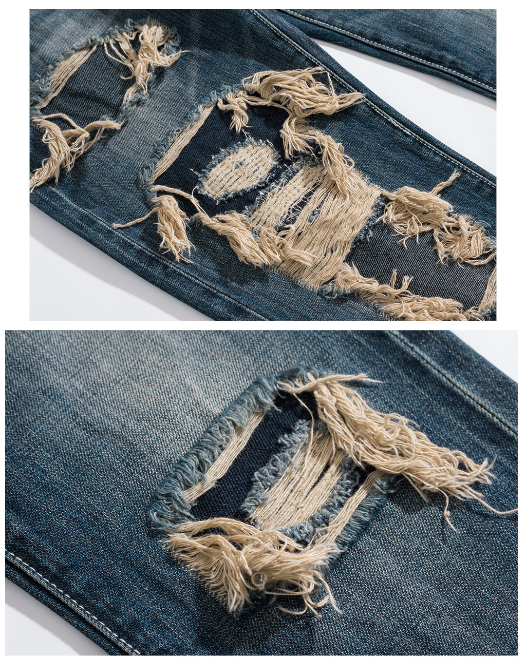 DJ005NY | DESTROY RED LINE DENIM JEANS-JEANS-UNTOUCHED UNITED