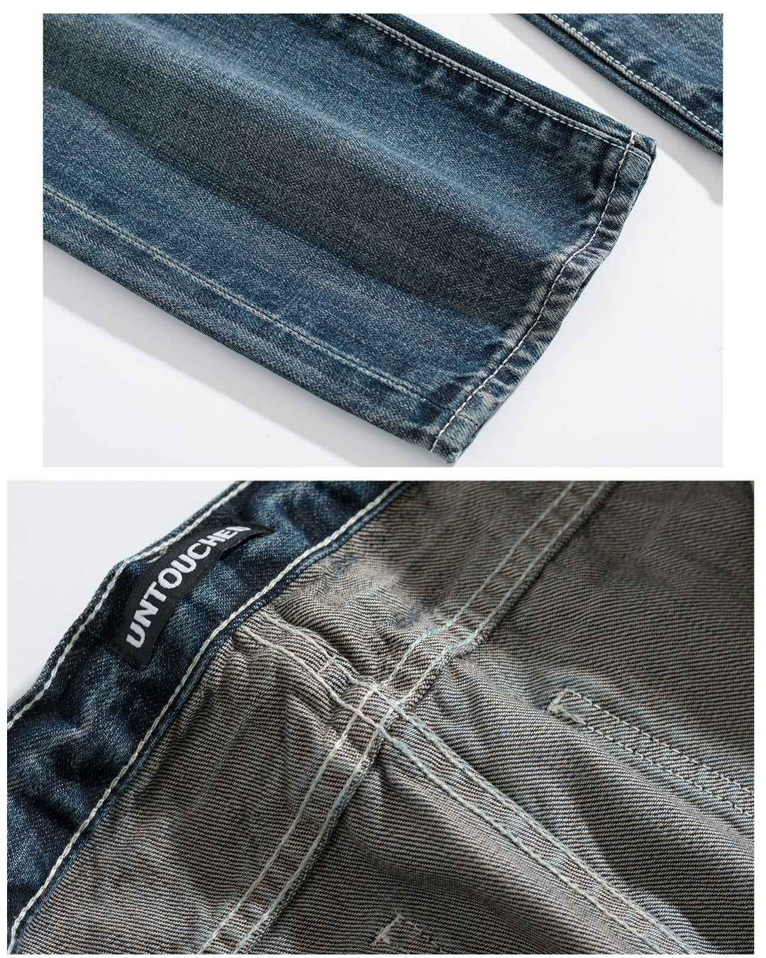 DJ005NY | DESTROY RED LINE DENIM JEANS-JEANS-UNTOUCHED UNITED