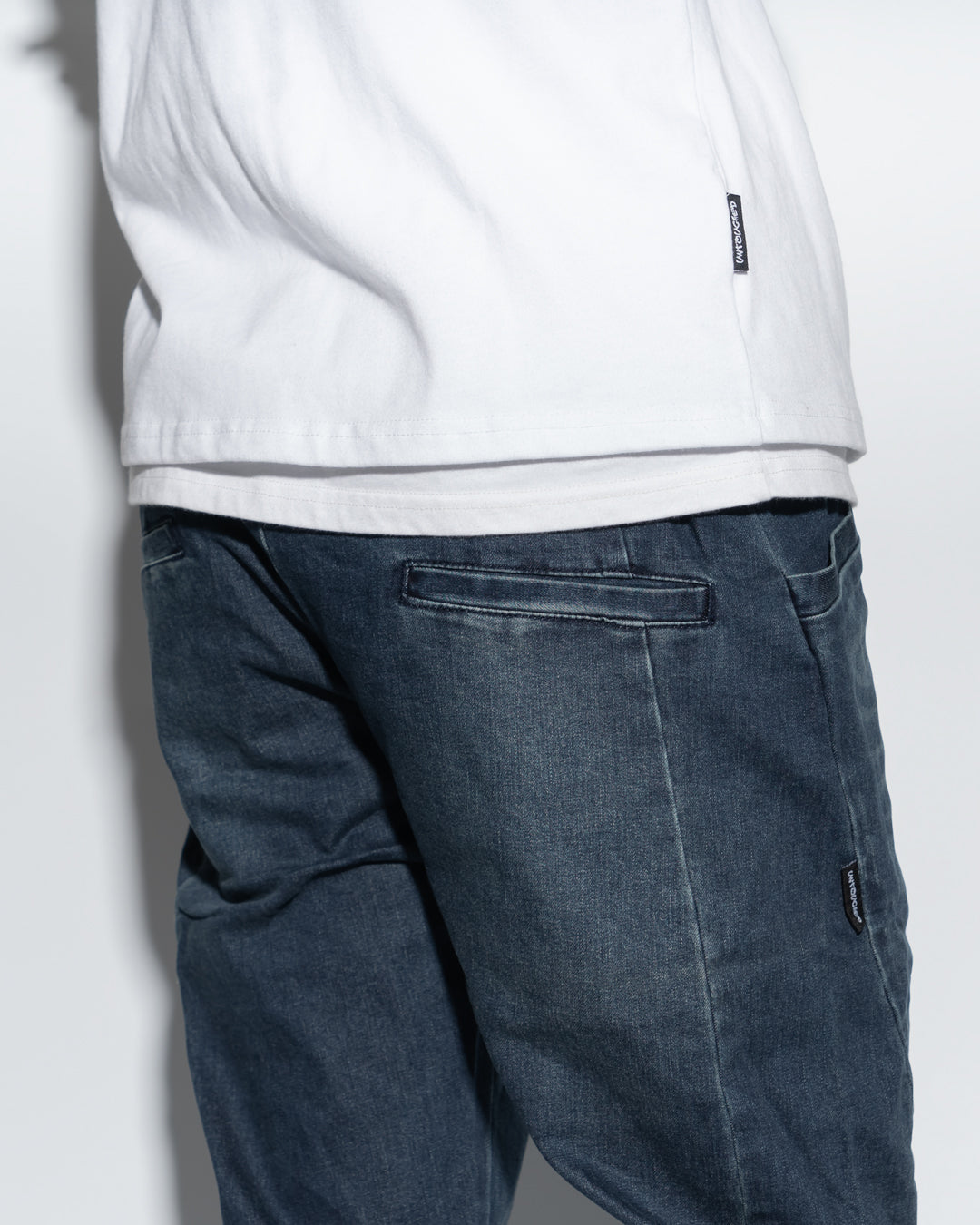 UT029NY | WASHED DENIM JOGGERS-JOGGERS-UNTOUCHED UNITED