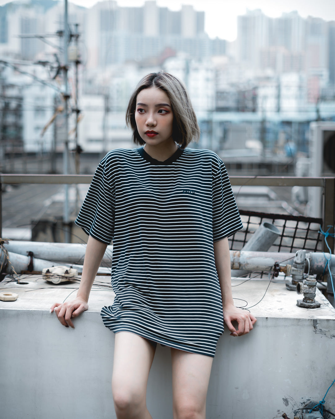 UT082NY | STRIPE TEE-TEE-UNTOUCHED UNITED