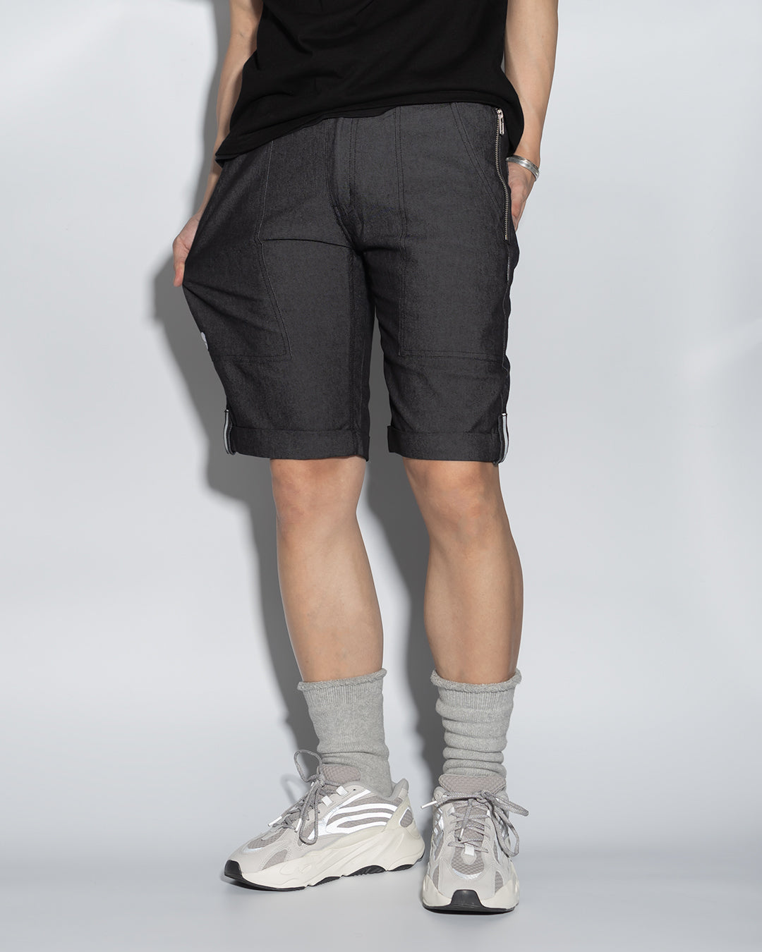 UT057BK | 3M REFLECTED DENIM SHORTS-SHORTS-UNTOUCHED UNITED