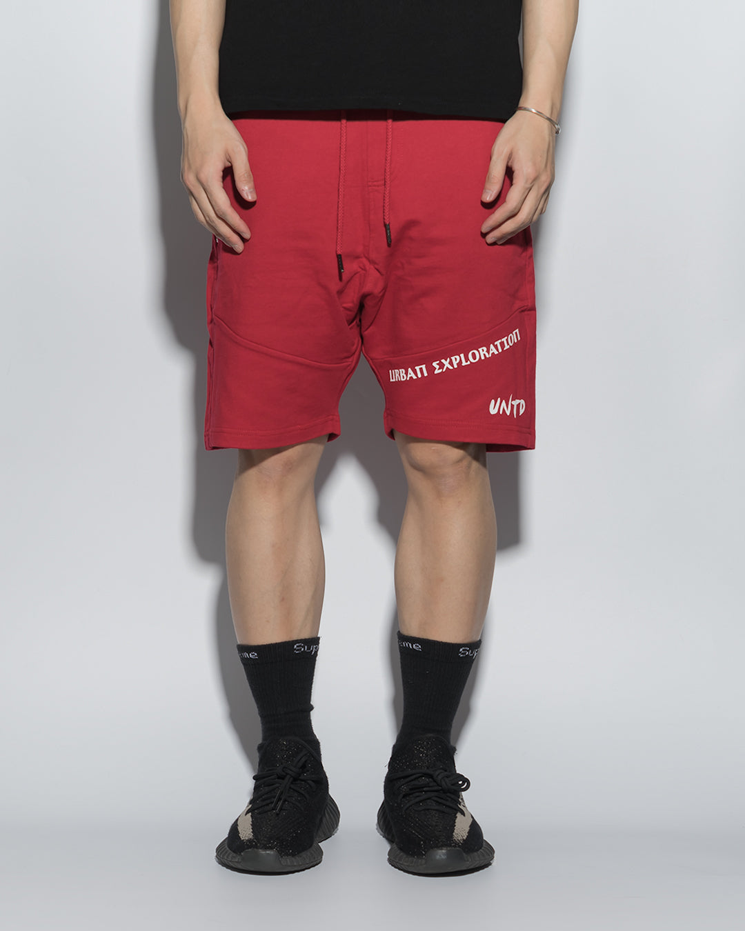 UT054RD | URBANEXPL KITTED SHORTS-SHORTS-UNTOUCHED UNITED