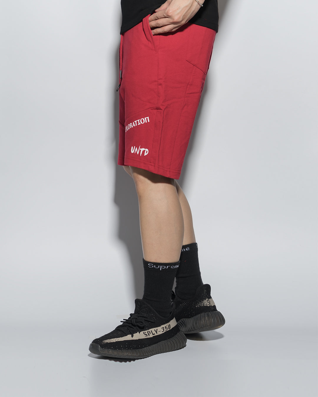 UT054RD | URBANEXPL KITTED SHORTS-SHORTS-UNTOUCHED UNITED