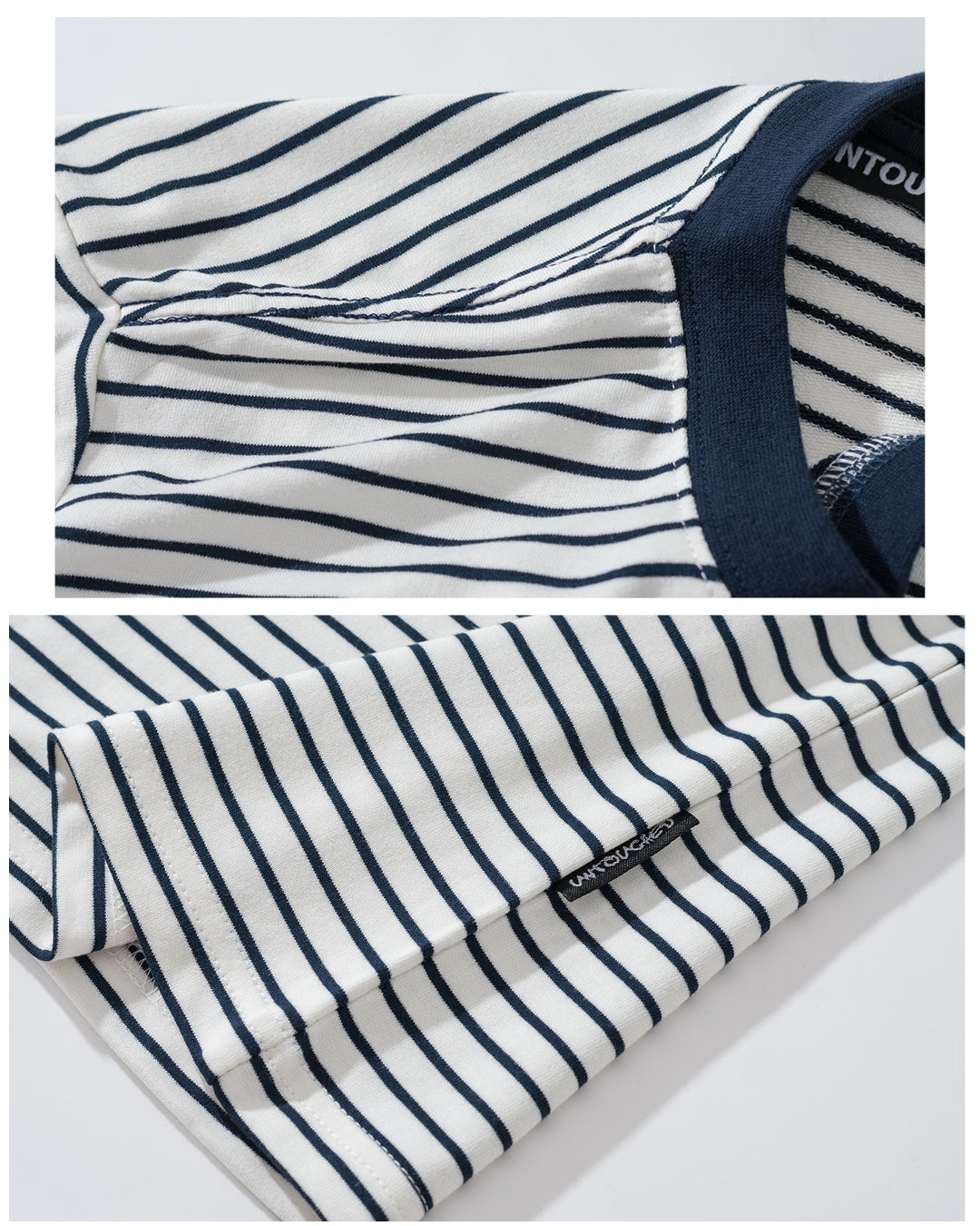 UT082WH | STRIPE TEE-TEE-UNTOUCHED UNITED