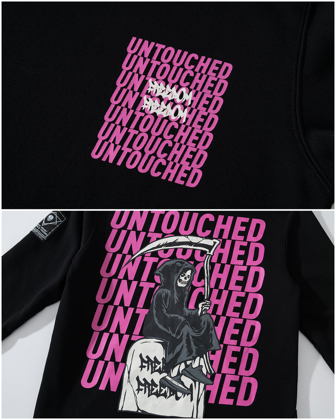 HD2016BK | GRIM REAPER - FREEDOM-HOODIES-UNTOUCHED UNITED