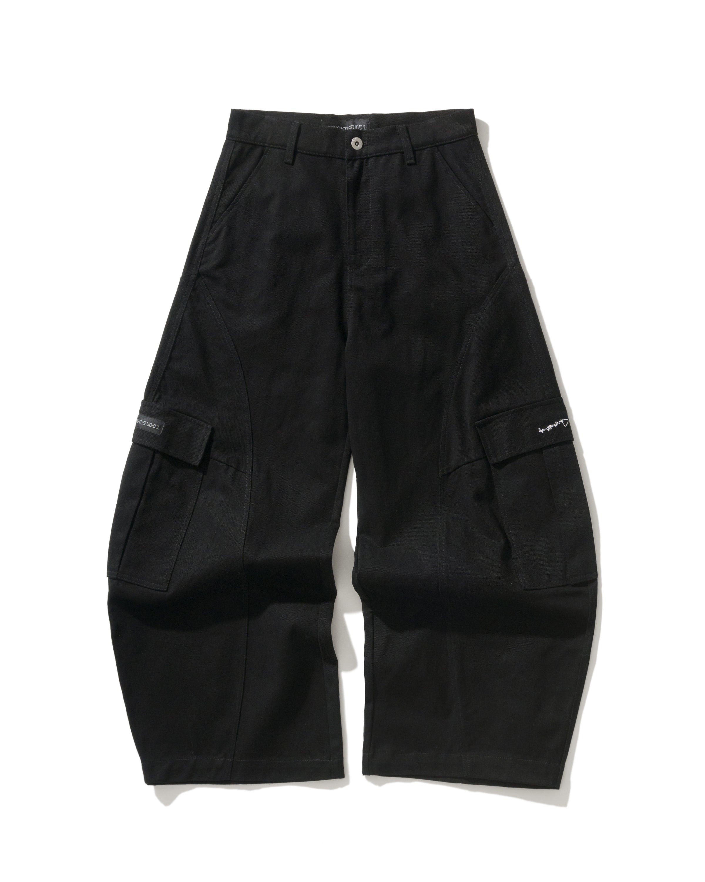 US023 - CARGO BUGGY PANTS / BLACK