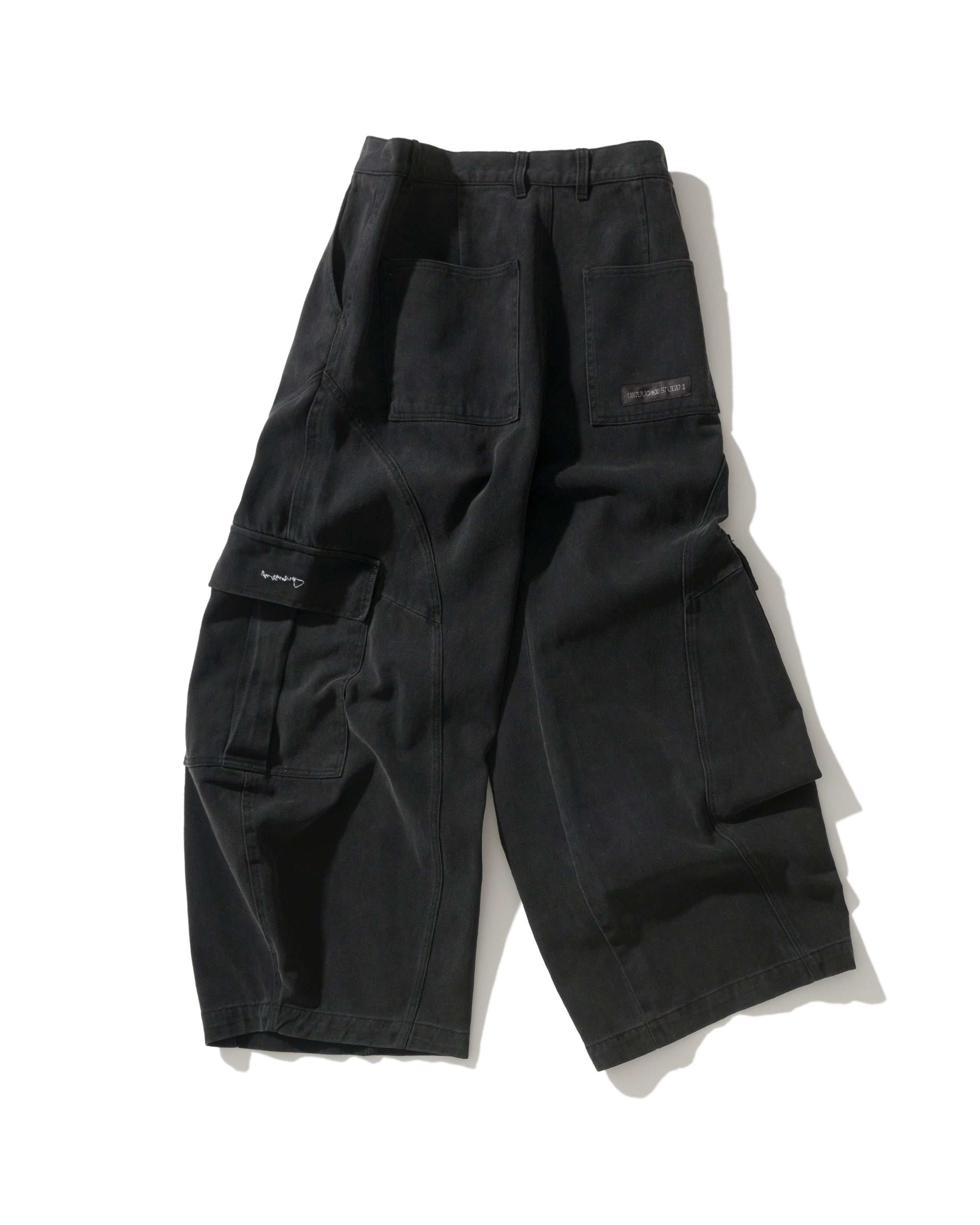 US023 - WASHED CARGO BUGGY PANTS / STONE BLACK