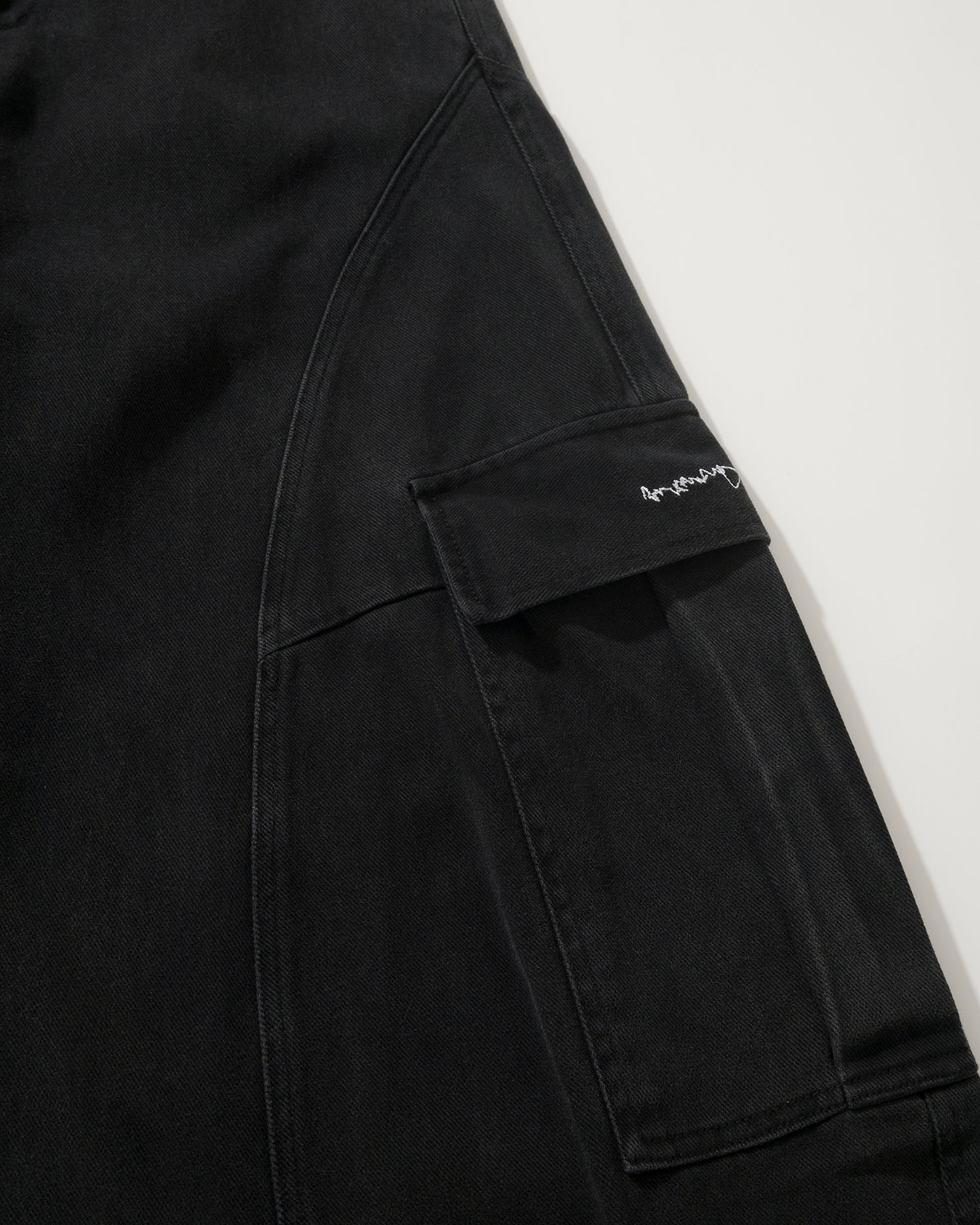 US023 - WASHED CARGO BUGGY PANTS / STONE BLACK