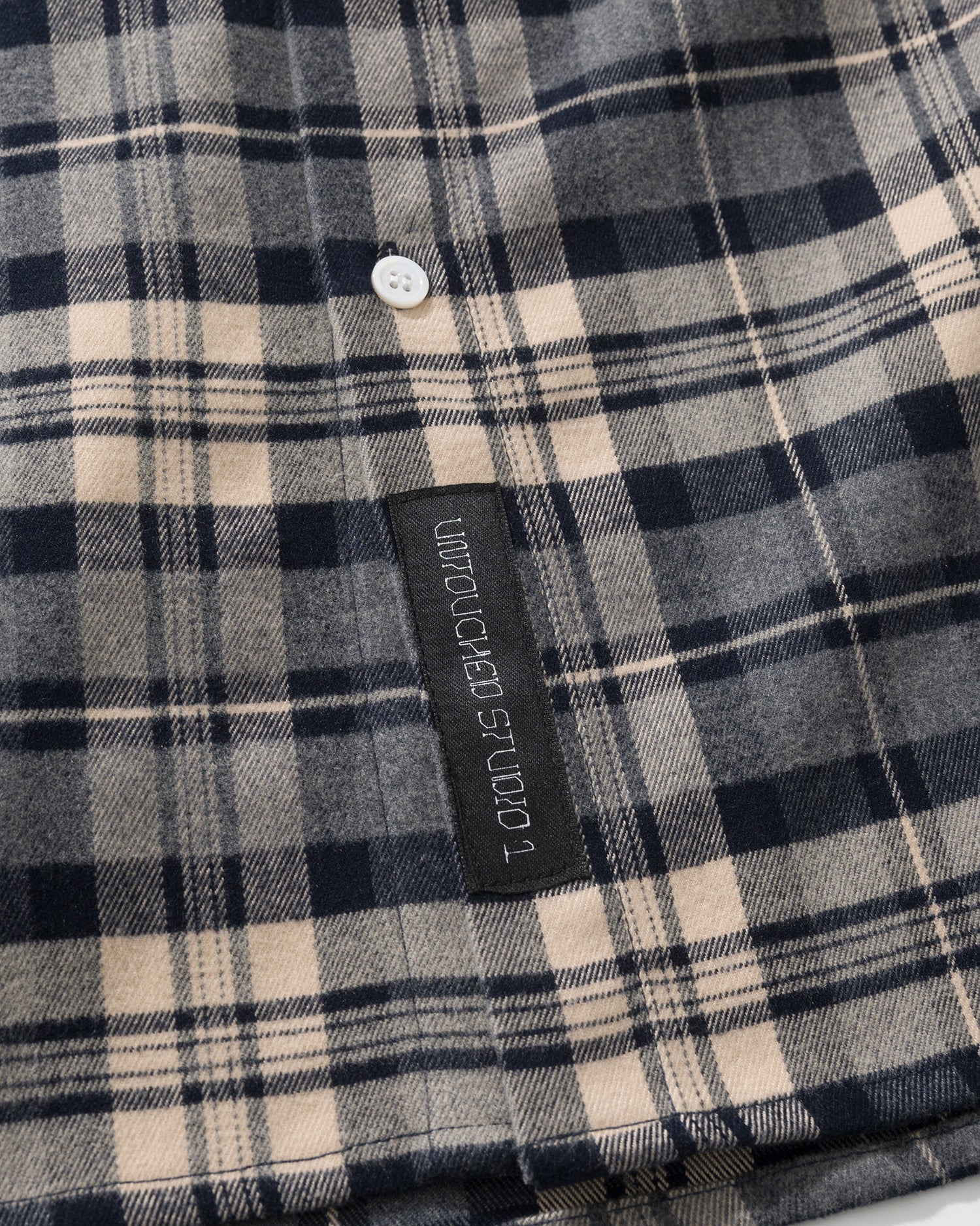 US037 - HOODED OVERSIZED SHIRT JACKET / CHECKED BLUE