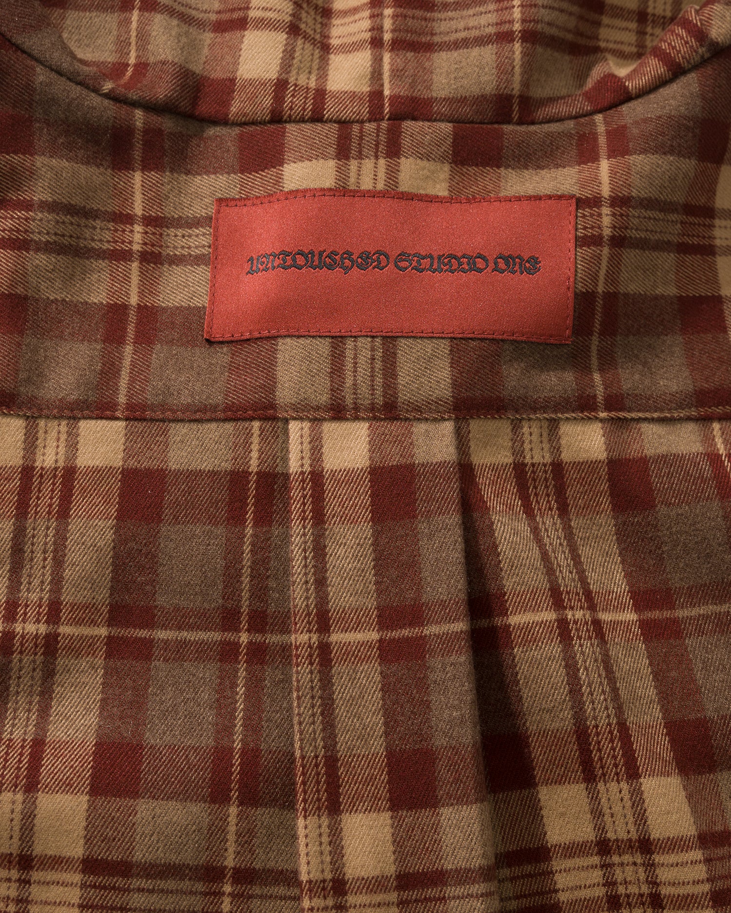 US037 - HOODED OVERSIZED SHIRT JACKET / CHECKED RED