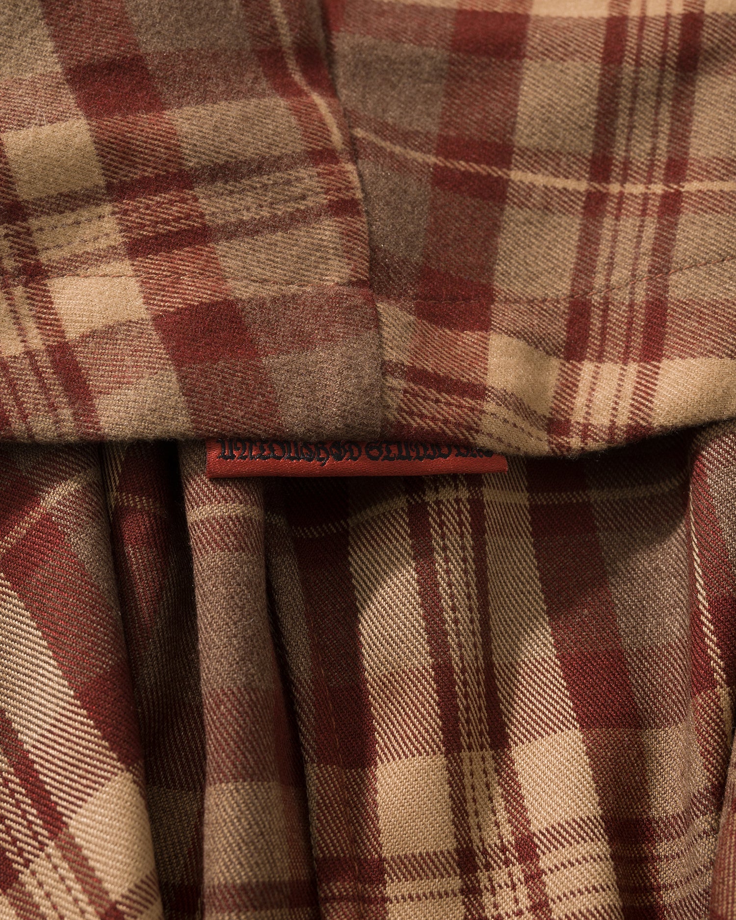 US037 - HOODED OVERSIZED SHIRT JACKET / CHECKED RED