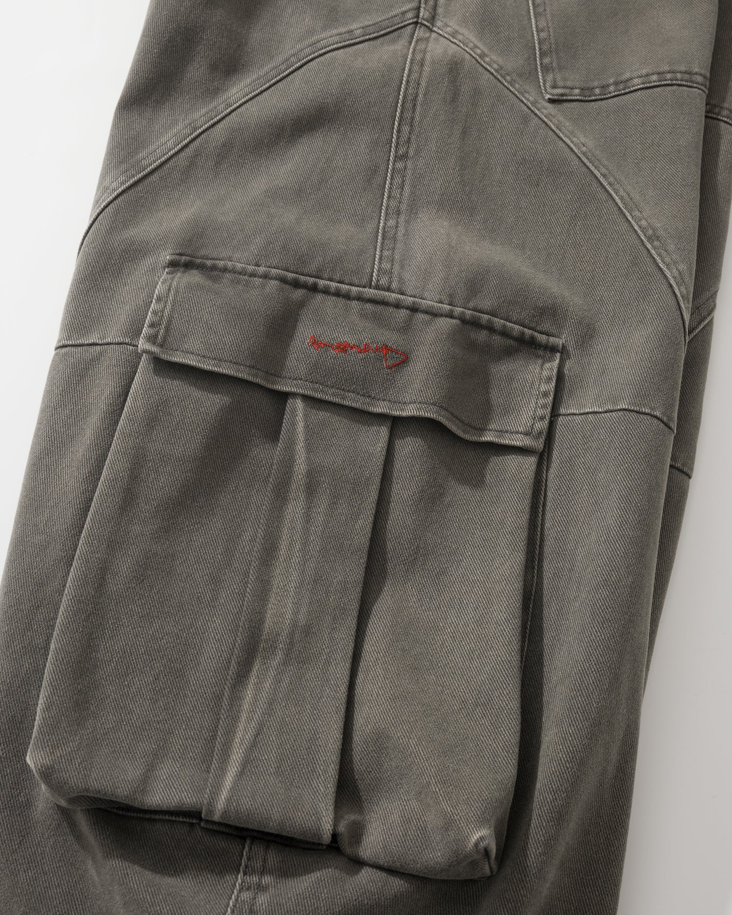 US023V2 - WAHSED CARGO BUGGY PANTS V2 / STONE GREY