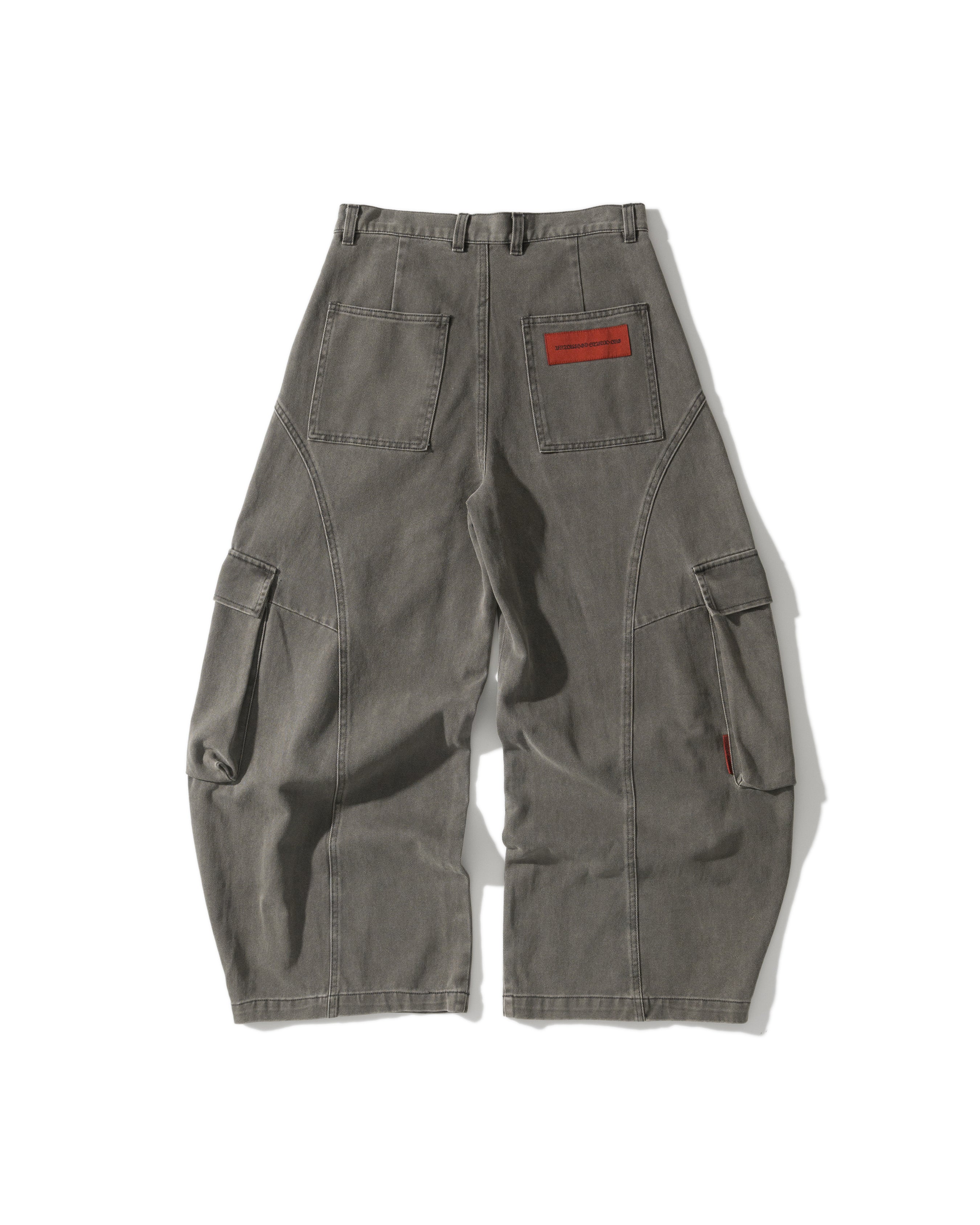 US023V2 - WAHSED CARGO BUGGY PANTS V2 / STONE GREY