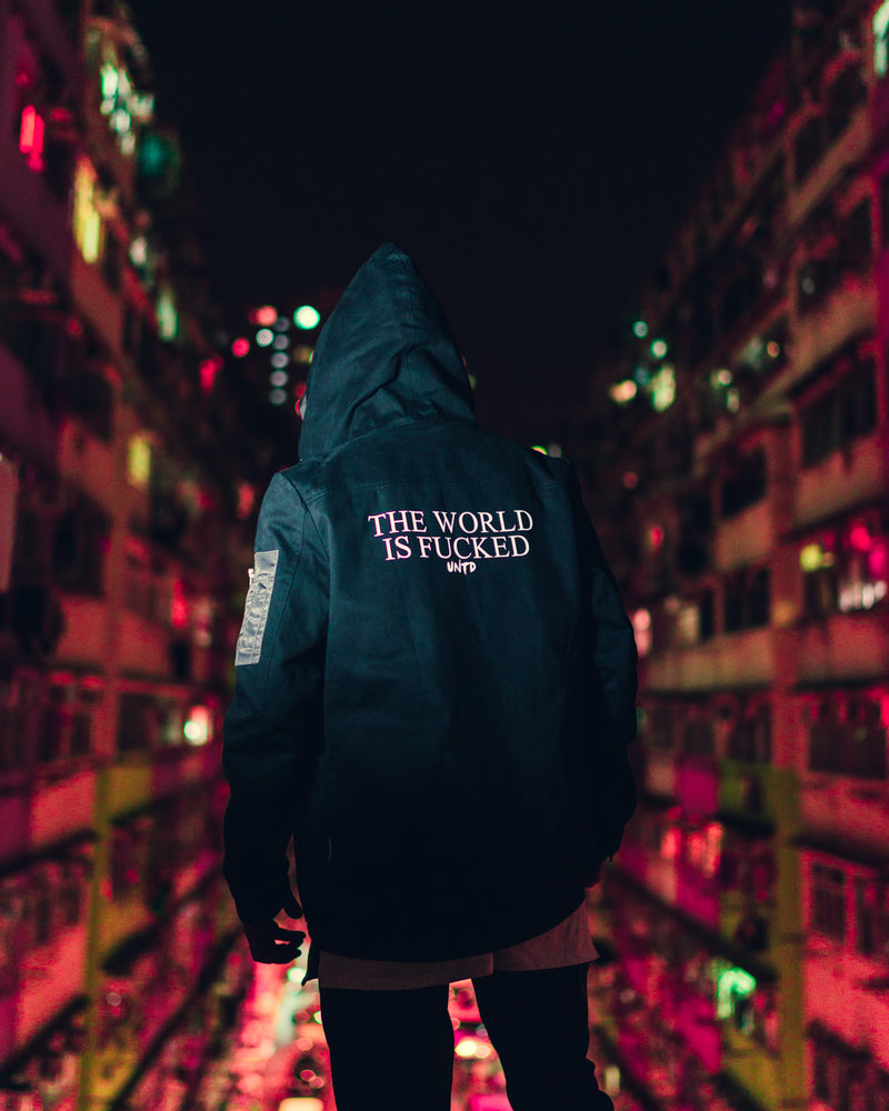 UT119BK | FUCKED HOODED JACKET-JACKET-UNTOUCHED UNITED