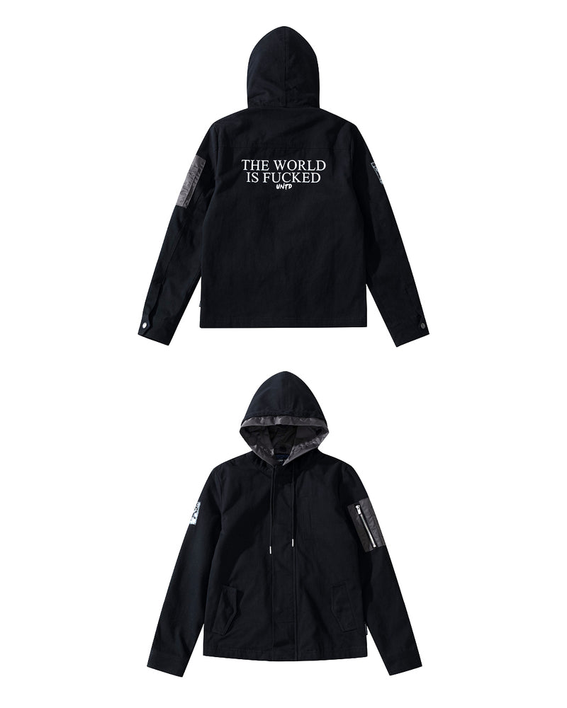 UT119BK | FUCKED HOODED JACKET-JACKET-UNTOUCHED UNITED