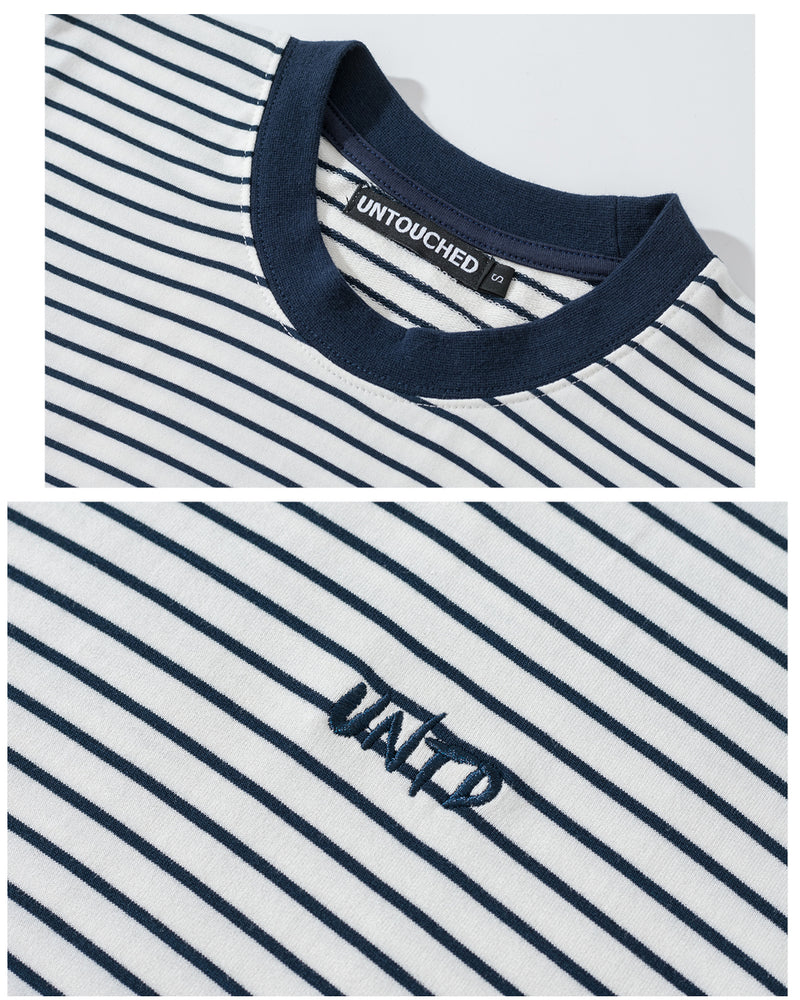 UT082WH | STRIPE TEE-TEE-UNTOUCHED UNITED